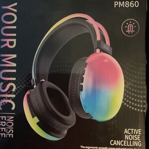 RGB Wireless Headphones with Active Noise Cancelling